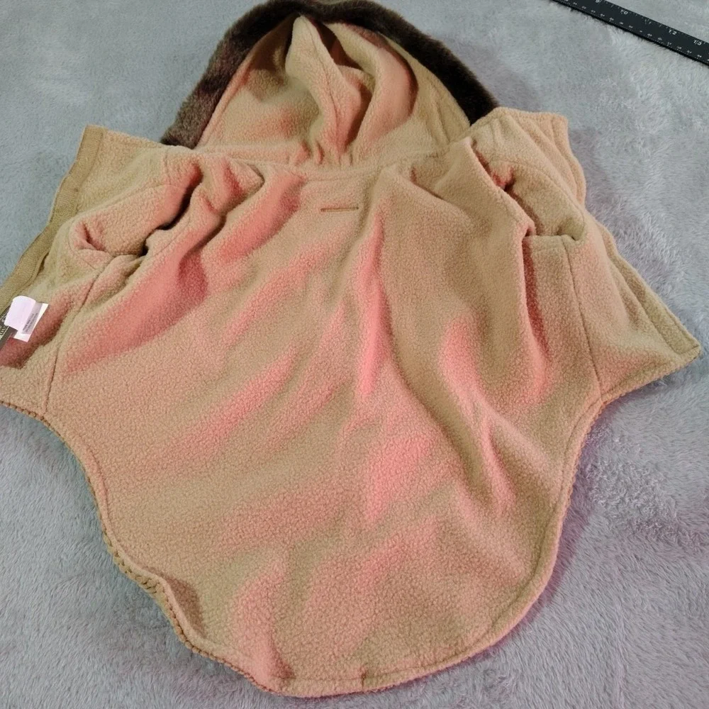 American Dog Outfitters Corduroy Coat M Tan Fleece Toggle Hooded Warm Outdoors